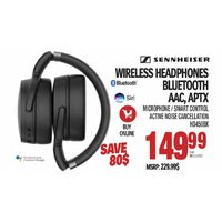Sennheiser Wireless Headphones Bluetooth AAC/APTX.