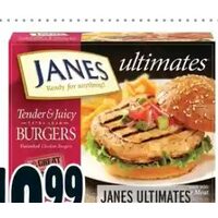 Janes Ultimates Unbreaded Chicken Burgers