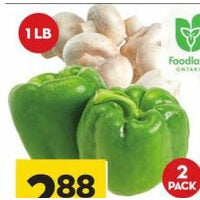 Green Peppers or Whole White Mushrooms