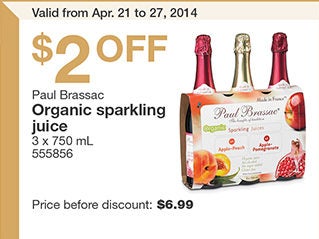 Costco Paul Brassac Organic Sparkling Juice RedFlagDeals