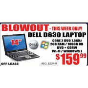 Dell D630 14" Laptop - $159.99 (24% off)