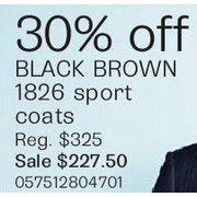 Black Brown 1826 Sport Coats - $227.50 (30% off)