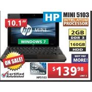 HP 10.1" Mini 5103 Intel Atom Processor Laptop - $139.98