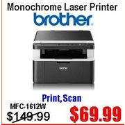 Brother MFC-1612W Monochrome Laser Printer - $69.99