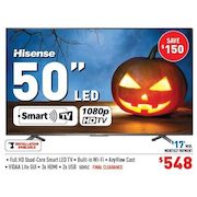 Hisense 50" 1080p Smart LED HDTV - $548.00 ($150.00 off)