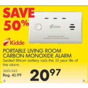 Kidde Portable Living Room Carbon Monoxide Alarm - $20.97 (50% off)