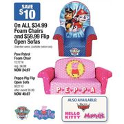 All $34.99 Foam Chairs and $59.99 Flip Open Sofas - $10.00 off