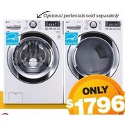 LG Pair 5.2 Cu. FT. Washer 7.4 Cu. Ft. Dryer With Steam - $1796.00/pair