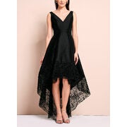 Lace Trim Evening Dress - $249.99 ($145.01 Off)