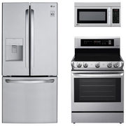 LG 30" 22 Cu. Ft. French Door Refrigerator; Electric Range; OTR Microwave Package - $2999.97 ($250.00 off)