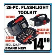 26-Pc Flashlight Toolkit - $14.99