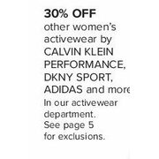 Other Women's Activewear By Calvin Klein Performance, Dkny Sport, Adidas and More - 30% off