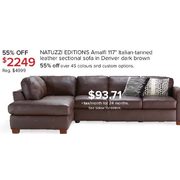 Natuzzi Editions Amalfi Leather Sectional Sofa with Chaise - $2249.00 (55% off)