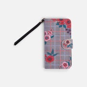 Wallet Style Phone Case With Prince Of Wales Pattern And Flowers (iphone 7) - $1.99 ($12.96 Off)
