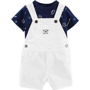 Carter's® 2-piece Sports Shirt And Short Coverall Set In White - $8.79 ($3.30 Off)