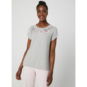 Floral Embroidered T-shirt - $39.99 ($18.01 Off)