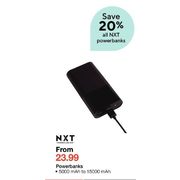 NXT Powerbanks - From $23.99 (20% off)
