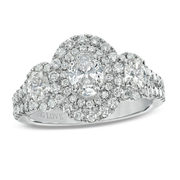 Vera Wang Love Collection 1.45 Ct. T.w. Oval Diamond Three Stone Engagement Ring In 14k White Gold - $4,799.20 ($1199.80 Off)