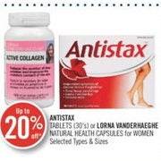 Antistax Tablets Or Lorna Vanderhaeghe Natural Health Capsules For Women - Up to 20% off