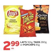 Lay's, Takis or Popchips  - $2.99