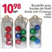 Bottle With Christmas Balls - $10.98