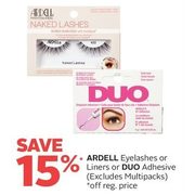 Ardell Eyelashes or Liners or Duo Adhesive - 15% off