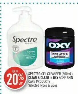 Shoppers Drug Mart: Spectro Gel Cleanser Clean & Clear or Oxy Acne Skin  Care Products 