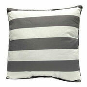 Grey Striped Outdoor Patio Accent Pillow - $20.00