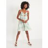 Fit & Flare Tie-Front Smocked Printed Mini Cami Dress For Women - $28.00 ($11.99 Off)