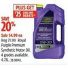 Royal Purple Premium Synthetic Motor Oil - $54.99 (20% off)